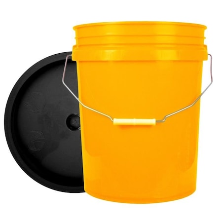 World Enterprises Bucket, 12 in H, Yellow and Black 5YEL,345BLK